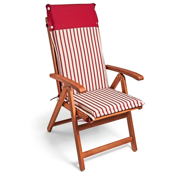 Set de 6 Cojines de sillas Vanamo Rojo/Blanco 120x45x5cm