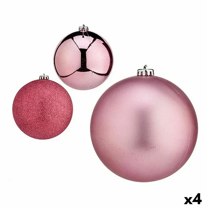 Set de Bolas de Navidad Rosa 15 x 16 x 15 cm (4 Unidades)