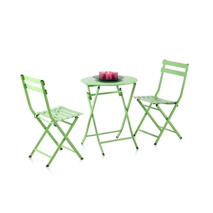 Set de exterior mesa y 2 sillas plegables Gio Pistacho 60 x 71,5 x cm