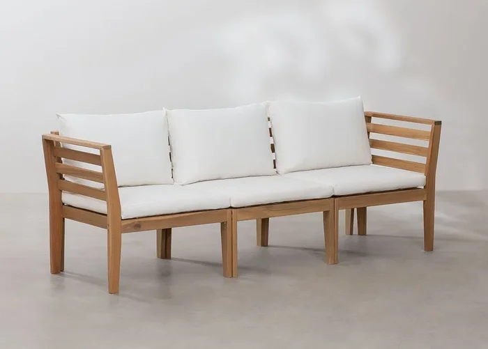 Set de Jardín de 3 Piezas con Reposabrazos Filips Blanco Gardenia – SKLUM