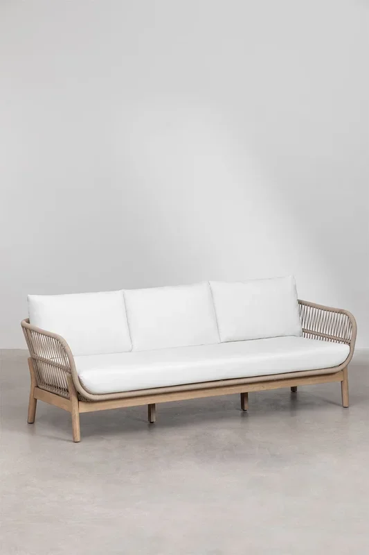 Set de Jardín en Aluminio y Madera de Acacia Karvia Blanco Gardenia – SKLUM