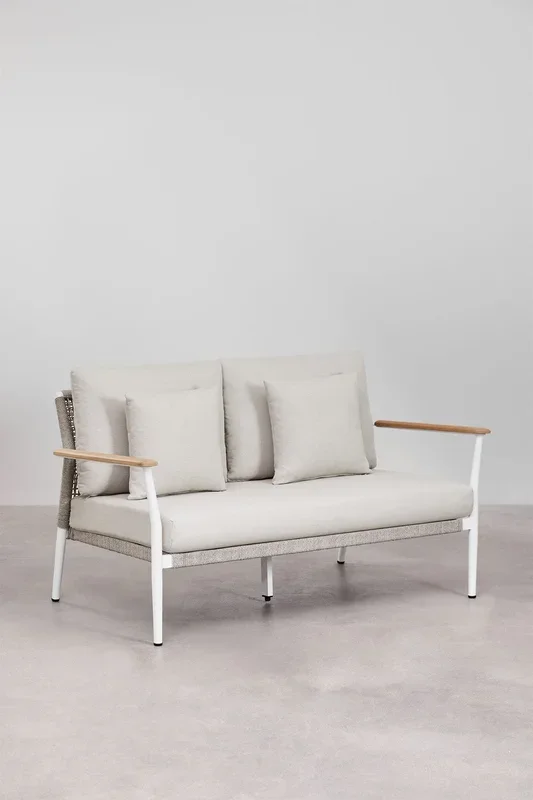 Set de Jardín en Madera de Teca y Aluminio Salbury Blanco – SKLUM