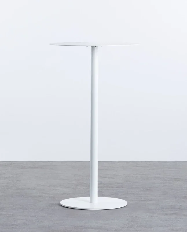 Set de Mesa Alta de Comedor de Acero Denis y 2 Taburetes de Polipropileno Paris Blanco – The Masie