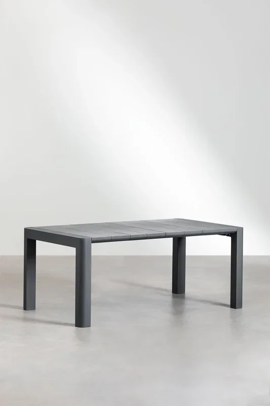 Set de Mesa Rectangular (180×100 cm) Arnadine y 6 Sillas de Comedor Apilables Omara Gris Grafito – SKLUM