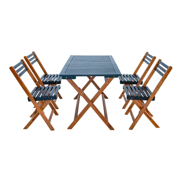 Set de muebles de jardín Altamura 5 piezas – EfectoMadera/Gris Certificación FSC® [en.casa]
