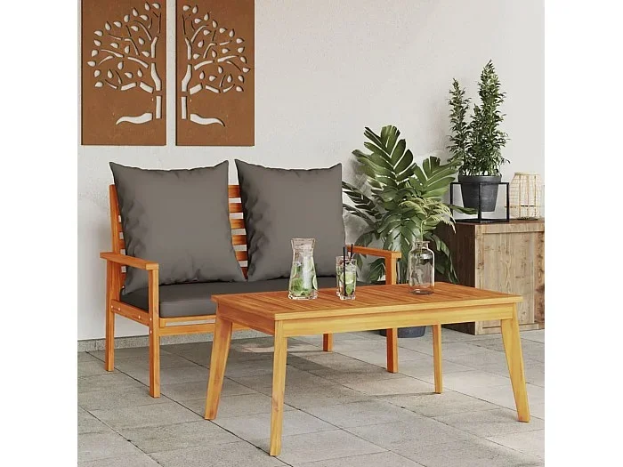 Set de muebles de jardín con cojines madera maciza acacia ES202736