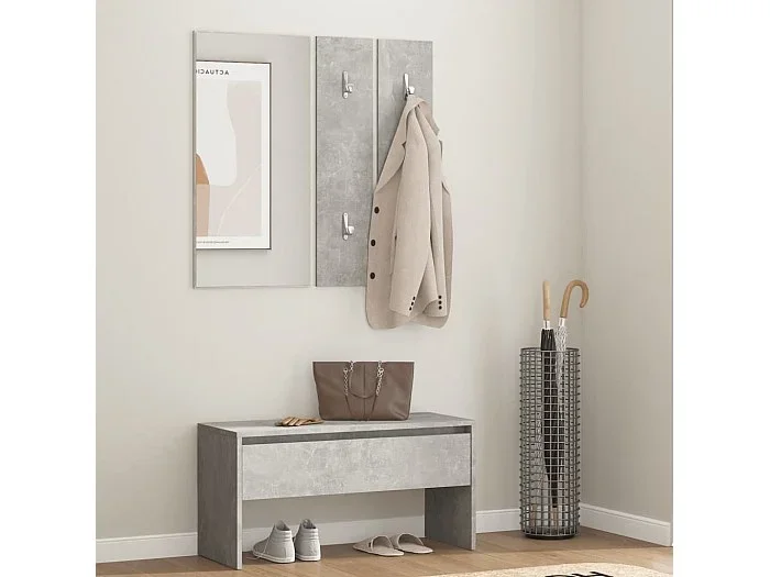Set de muebles de recibidor madera contrachapada gris hormigón ES514520