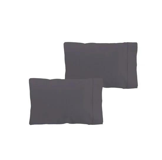 Set Dos Fundas de Almohada Donegal 70cm o Cama 135cm Gris Oscuro