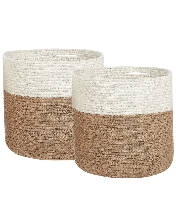 Set of 2 Baskets ARDESEN Cotton Natural