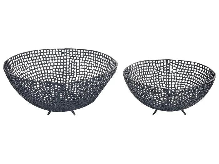 Set of 2 Bowls KRUKUT Metal Black