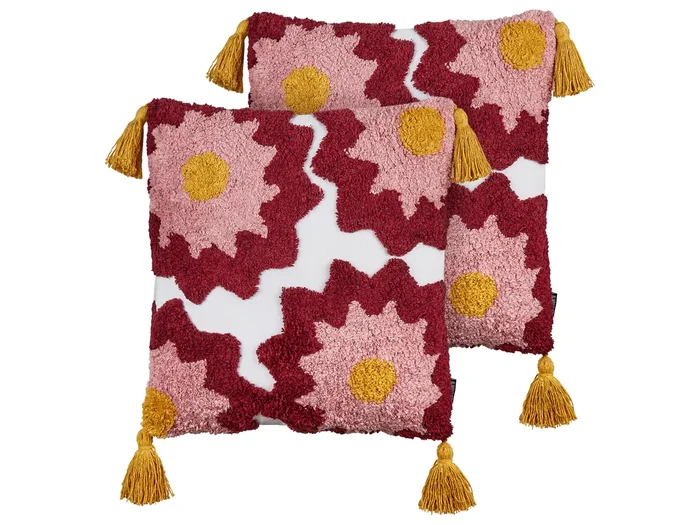 Set of 2 Decorative Cushions LORALAI Cotton 45 x 45 cm Multicolour