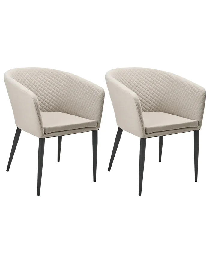 Set of 2 Garden Chairs CURGOS Fabric Beige