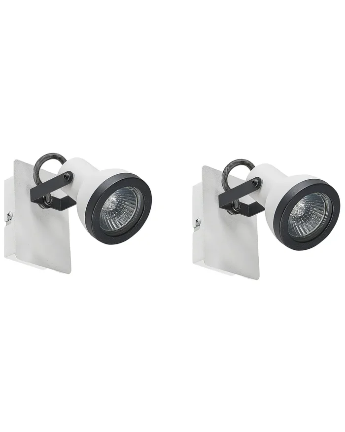 Set of 2 Spotlight Lamps BARO Adjustable Metal White