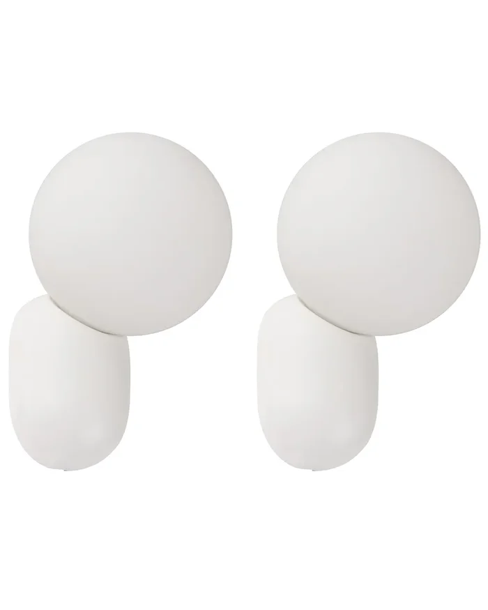 Set of 2 Wall Lamps HELME White