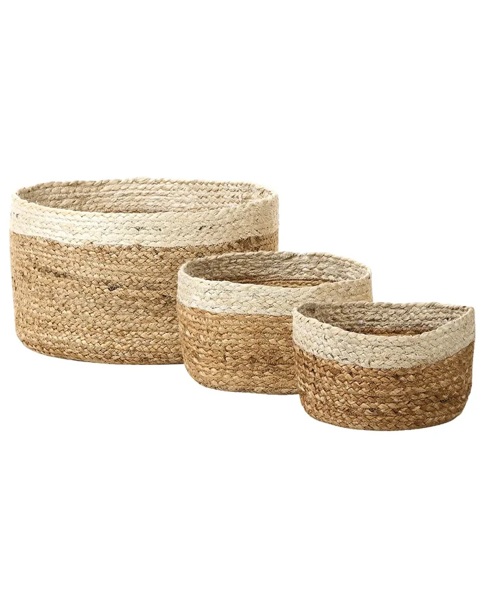 Set of 3 Baskets TAJORI Jute Natural