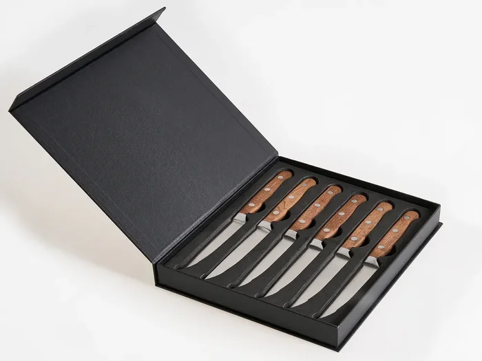 Set of 6 Steak Knives NAGANO Brown