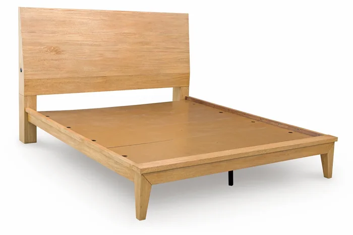 Sherbana Light Brown King Platform Bed