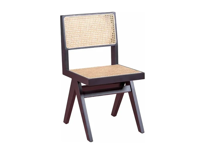 Silla cásica en rattan natural y madera de fresno – Compass – Negro