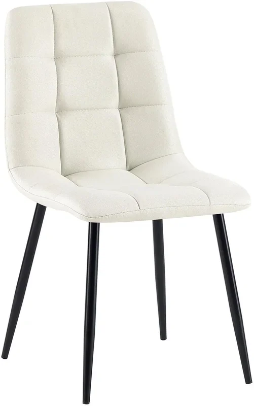 Silla de comedor Antibes de tela Crema 55X45X84 cm