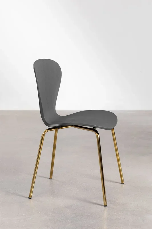 Silla de Comedor Apilable Uit Gris Oscuro – SKLUM