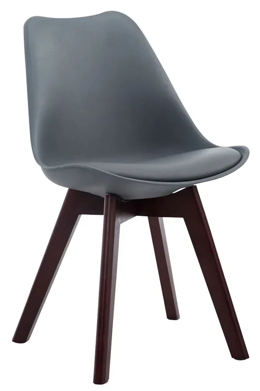 Silla De Comedor Borneo V2 Simil cuero Gris 41.5X48X84 cm