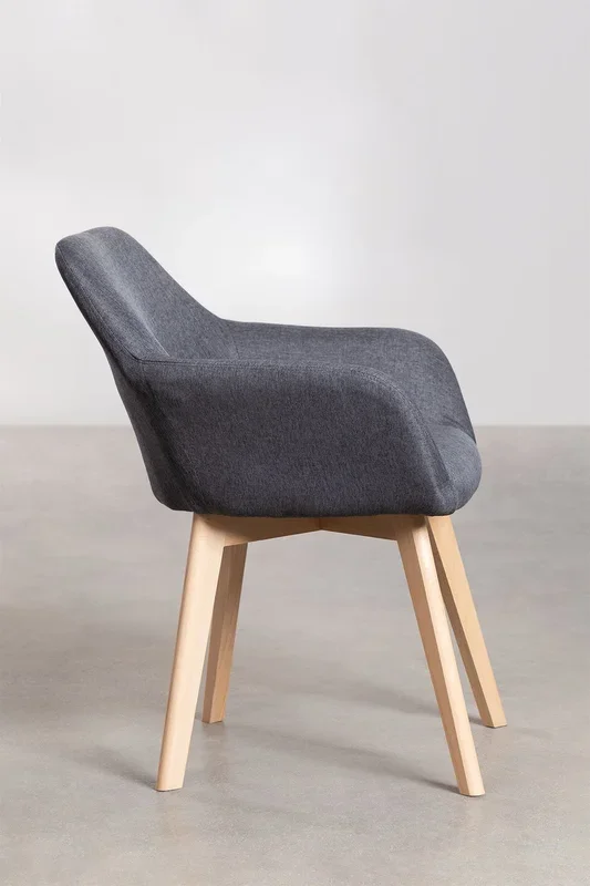 Silla de comedor con reposabrazos Ervi Antracita – SKLUM