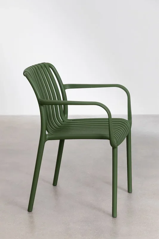 Silla de Comedor con Reposabrazos Wendell Verde Pesto – SKLUM