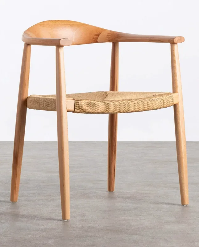 Silla de Comedor de Madera y Cuerda Vilno Madera de Haya – The Masie