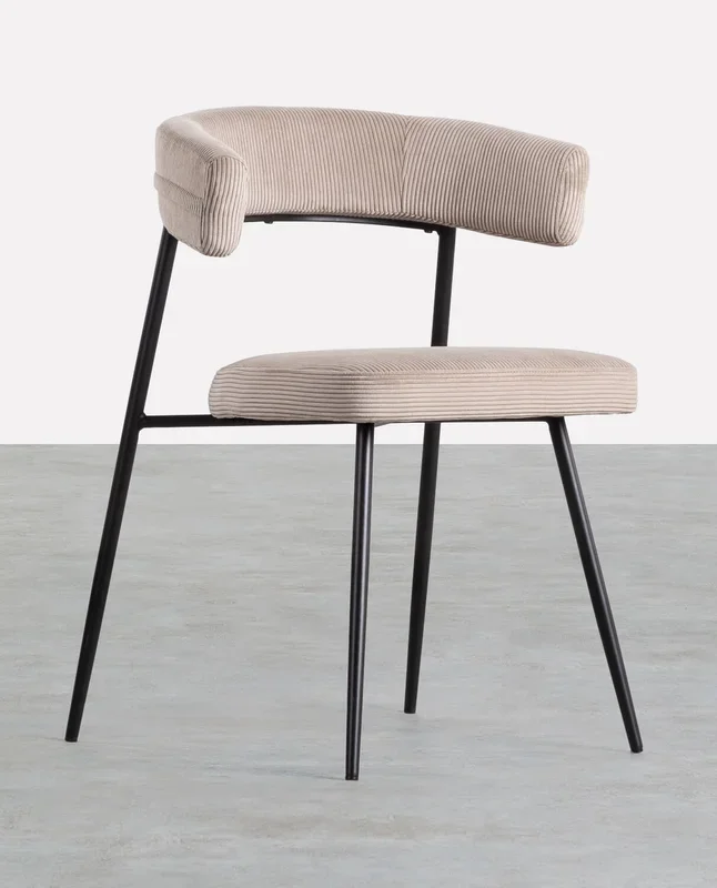 Silla de Comedor de Metal Eloise Pana Beige claro – The Masie