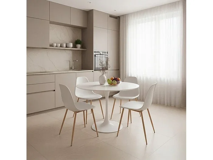 Silla de comedor de Plástico Blanco 80 x 45- Nina