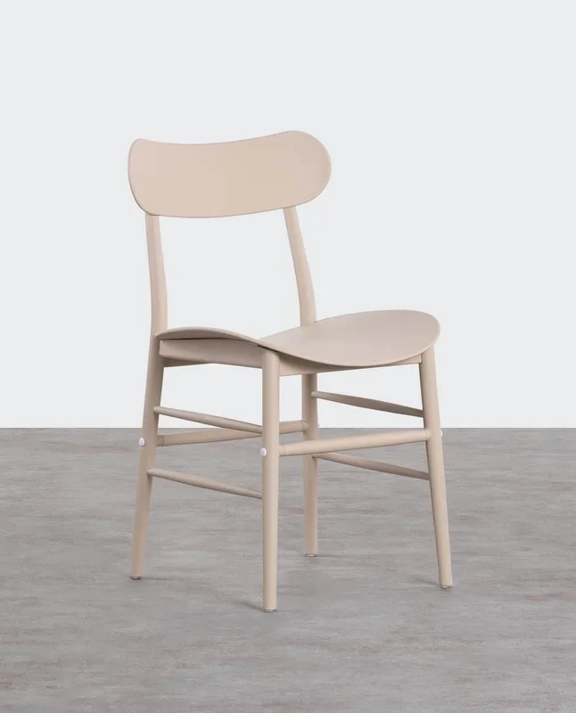 Silla de Comedor de Polipropileno Beril Beige Seashell – The Masie