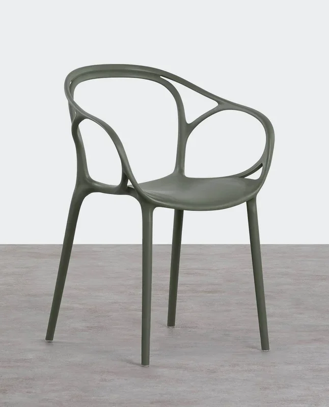 Silla de Comedor de Polipropileno con Reposabrazos Erbra Verde Nori – The Masie