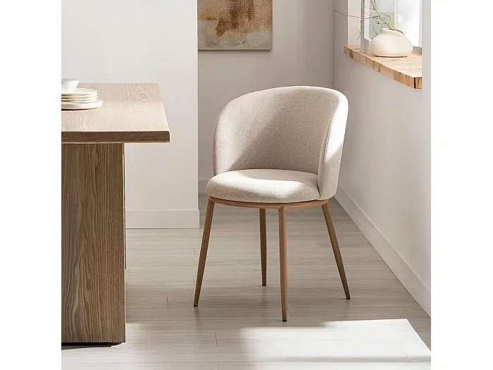 Silla de comedor de Tela Beige 80 x 51- Nolan