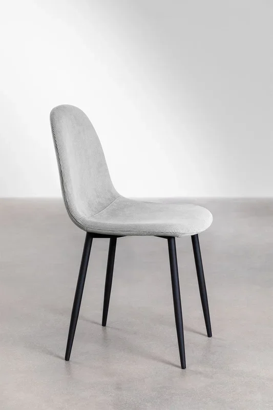 Silla de Comedor en Pana Glamm Gris Visón Negro – SKLUM