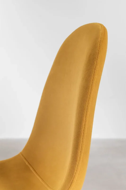 Silla de comedor en terciopelo Glamm Mostaza Madera Oscura – SKLUM
