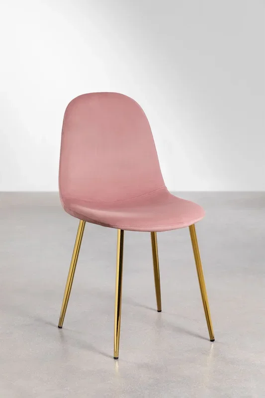 Silla de comedor en terciopelo Glamm Rubor Dorado – SKLUM