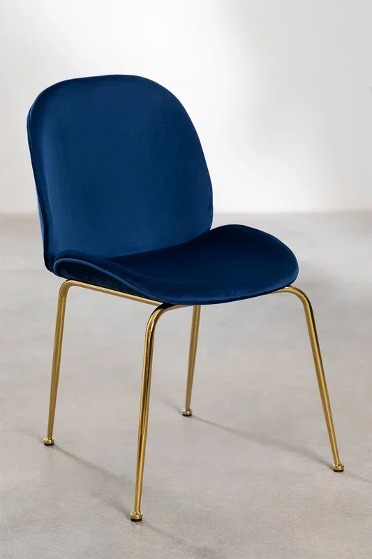 Silla de Comedor en Terciopelo Pary Azul Marino – SKLUM