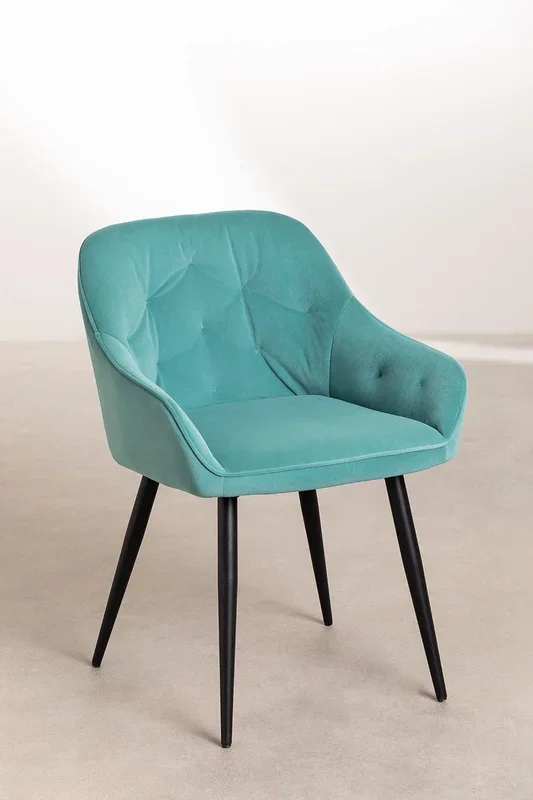 Silla de comedor en terciopelo Zilen Verde Abeto – SKLUM