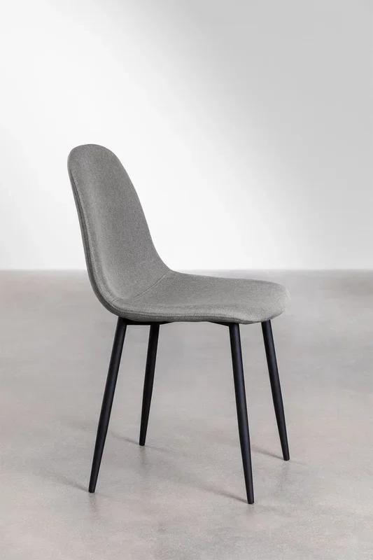 Silla de Comedor Glamm Negro Lino Gris Hormigón – SKLUM
