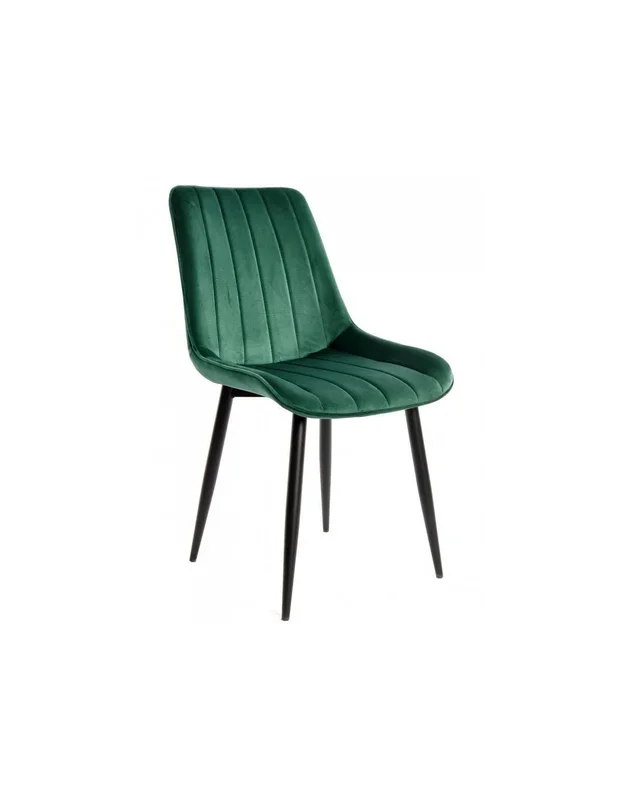 Silla de comedor GOBLIN terciopelo verde y metal negro
