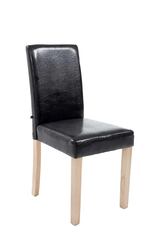 Silla de comedor Ina Simil cuero Negro 47X41X91 cm
