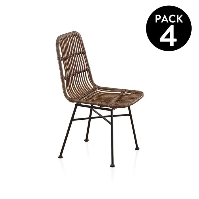 Silla de comedor Malai Ratan – Negro 44 x 84 x cm