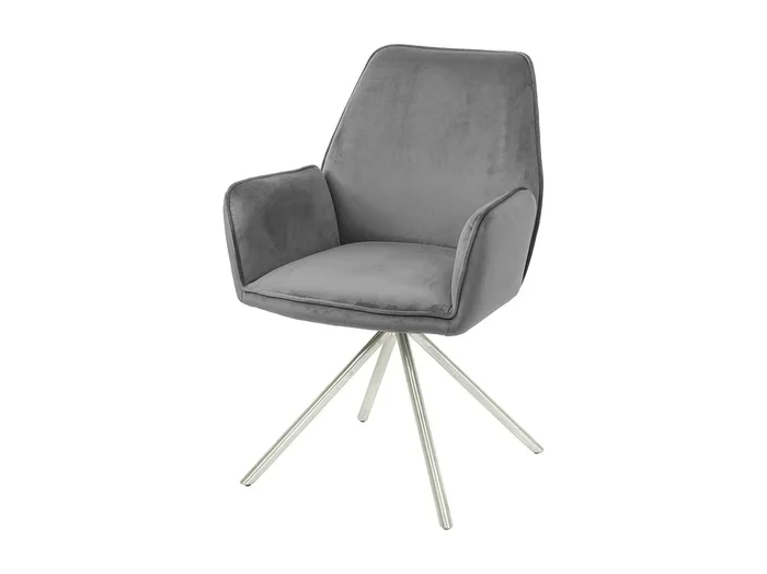 Silla de comedor MCW-G67, gris oscuro, acero inoxidable