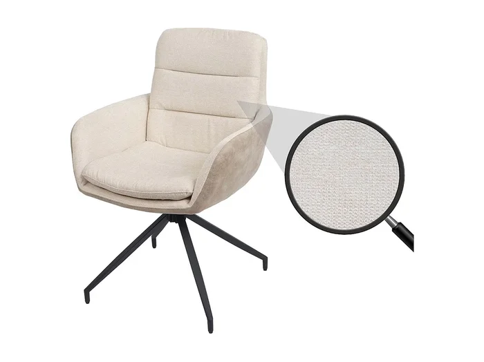Silla de comedor MCW-K32, crema-beige