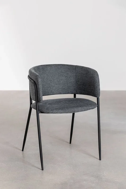 Silla de Comedor Nalon Tela Gris Grafito – SKLUM