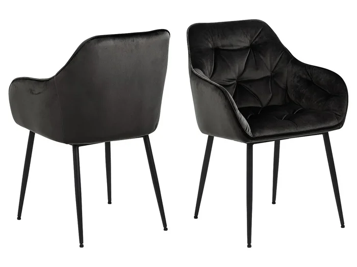 Silla de comedor usada con reposabrazos marrones.
