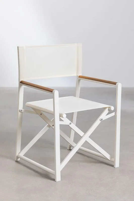 Silla de Director Plegable para Jardín Jordana Blanco Gardenia – SKLUM