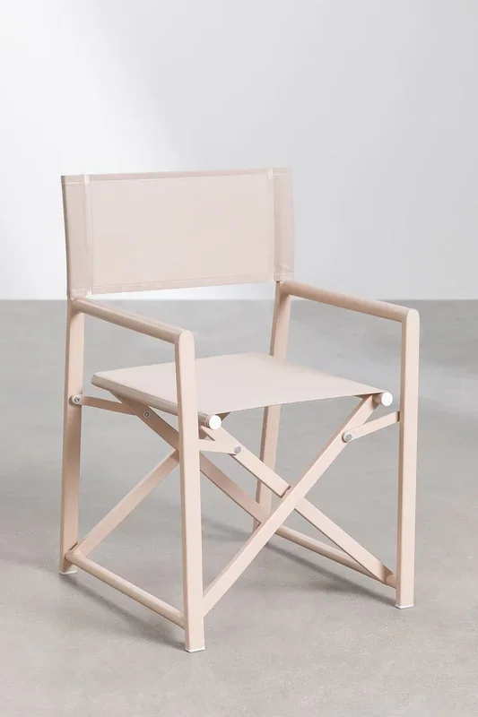 Silla de Director Plegable para Jardín Xarba Maquillaje Claro – SKLUM