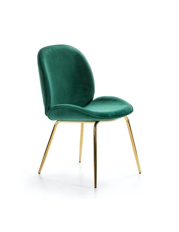 SILLA DE DISEÑO MODERNO Rita, terciopelo, metal dorado