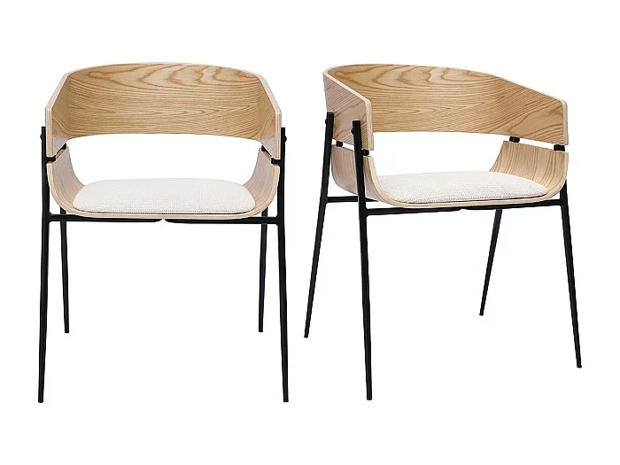 Silla de diseño negra y madera oscura WESS
